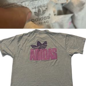 Vintage 80s Adidas Trefoil Graphic T-Shirt Single Stitch Made In USA VERY RARE L